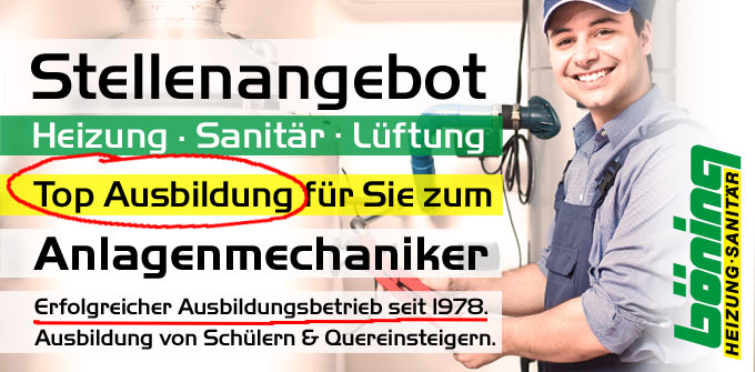 Anlagenmechaniker Ausbildung 2023 Stellenangebot in Rendsburg | Horst Böning Heizung Sanitär GmbH